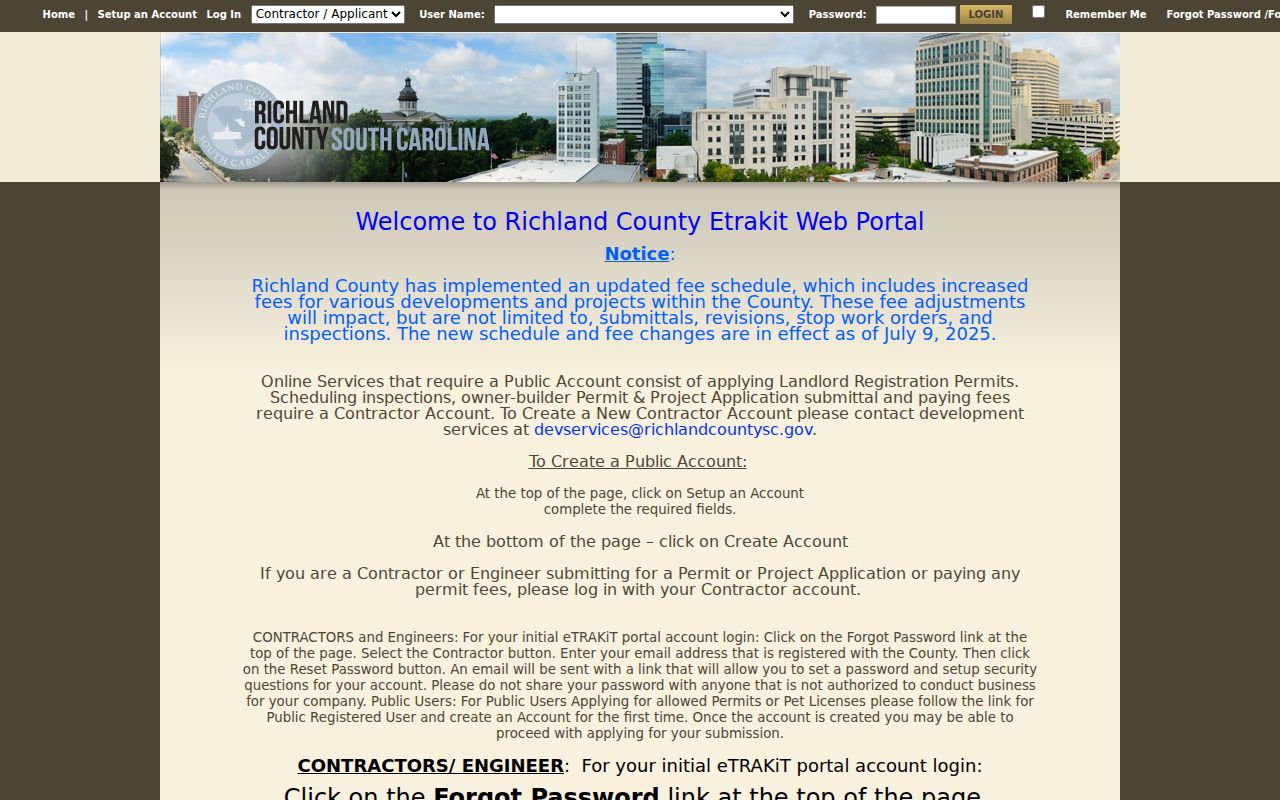 St. Andrews street directory Richland eTRAKiT permit portal